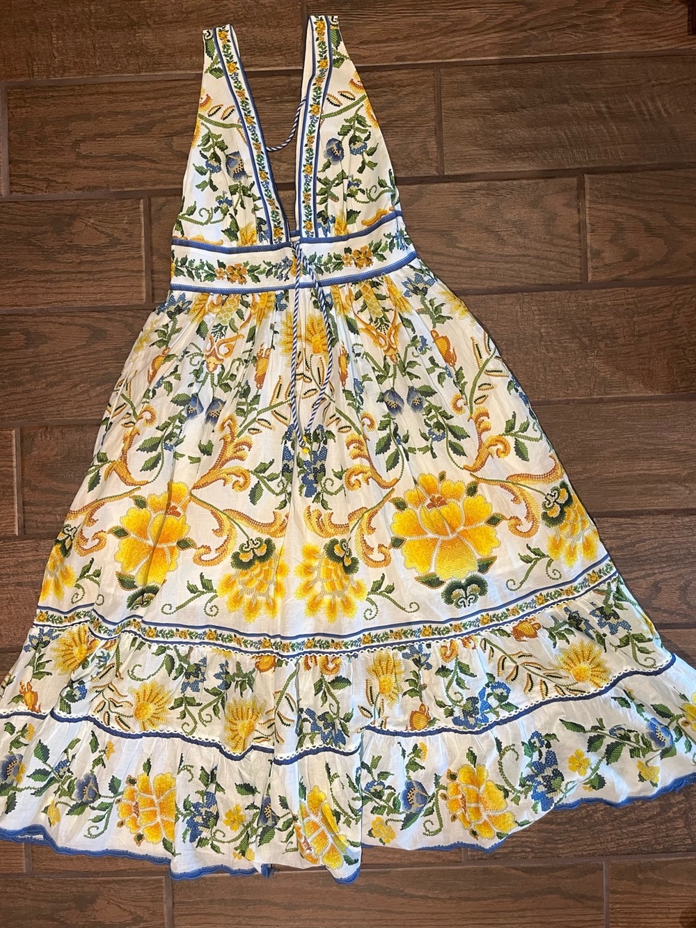 FARM RIO floral-tapestry V-neck midi dress - Picture 4 of 5